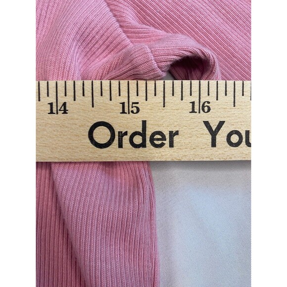 Sundance Pink Short Sleeved Blouse Ruffled Textured Salmon Tight Fitted Women XL - Picture 5 of 8